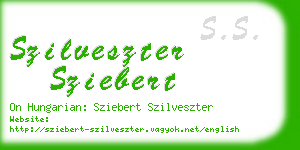 szilveszter sziebert business card